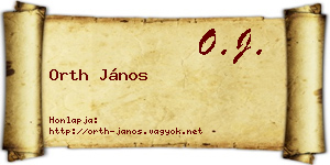 Orth János névjegykártya
