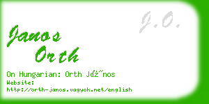 janos orth business card